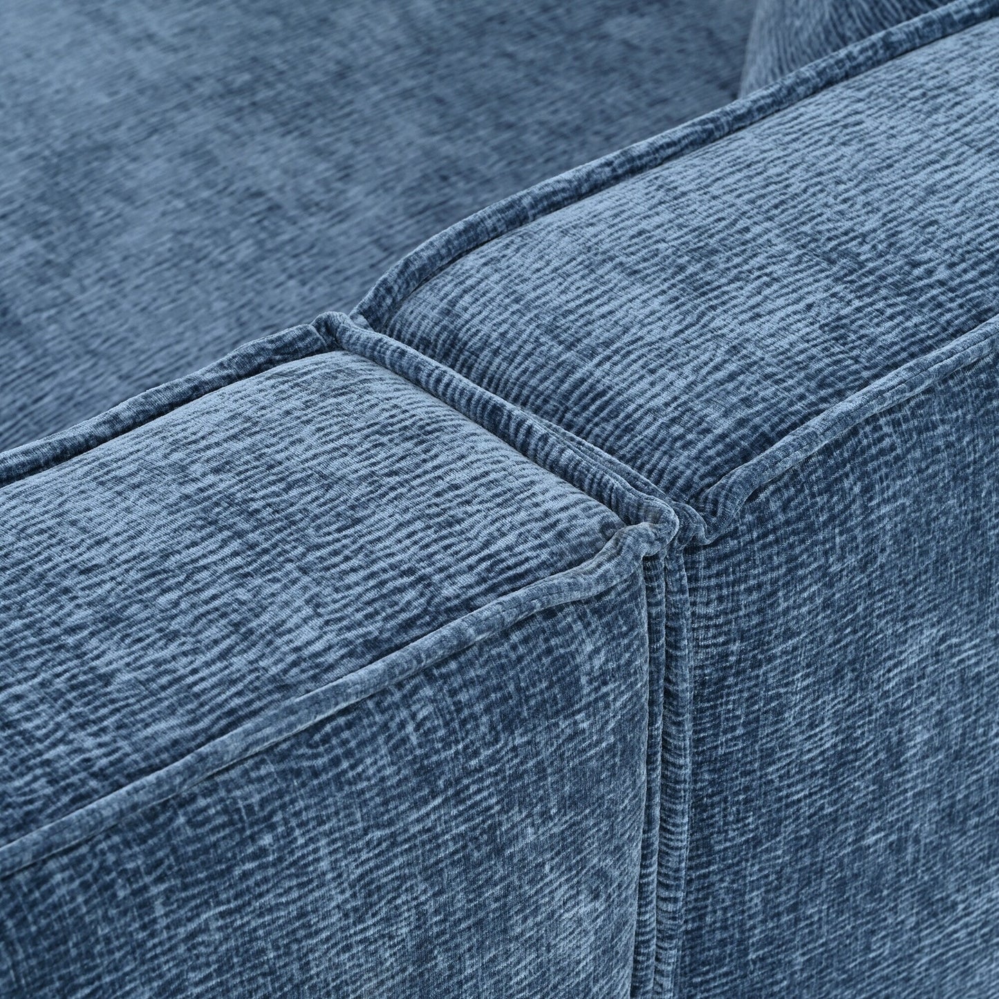 Divano componibile moderno curvo in ciniglia, divano modulare a L con 2 cuscini per soggiorno e studio