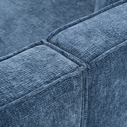 Divano componibile moderno curvo in ciniglia, divano modulare a L con 2 cuscini per soggiorno e studio