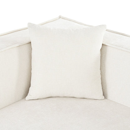 Divano componibile moderno curvo in ciniglia, divano modulare a L con 2 cuscini per soggiorno e studio