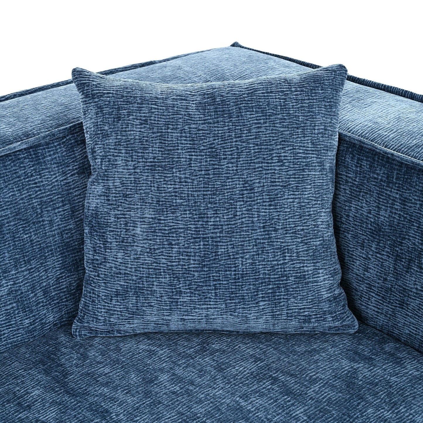 Divano componibile moderno curvo in ciniglia, divano modulare a L con 2 cuscini per soggiorno e studio