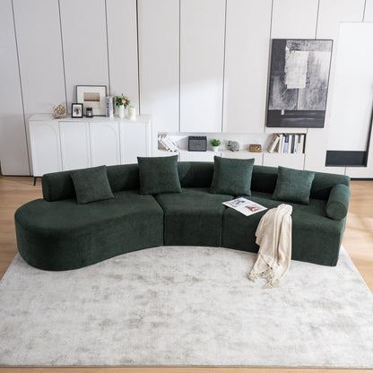 Divano moderno con seduta profonda in memory foam curvo