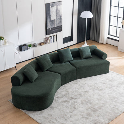 Divano moderno con seduta profonda in memory foam curvo