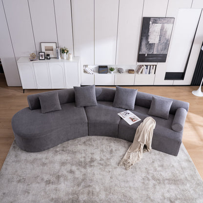 Divano moderno con seduta profonda in memory foam curvo