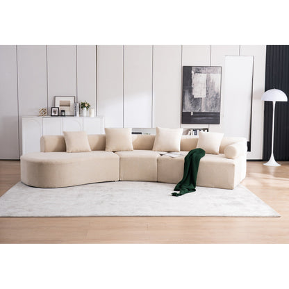 Divano moderno con seduta profonda in memory foam curvo