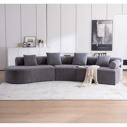 Divano moderno con seduta profonda in memory foam curvo