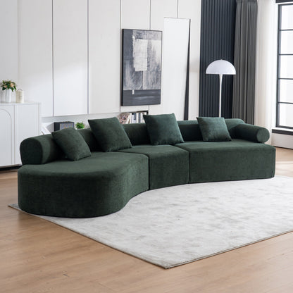 Divano moderno con seduta profonda in memory foam curvo