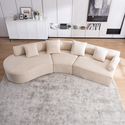 Divano moderno con seduta profonda in memory foam curvo