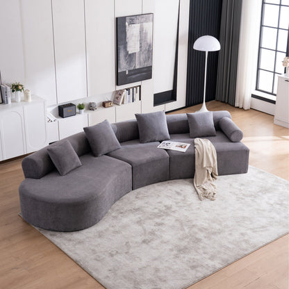 Divano moderno con seduta profonda in memory foam curvo