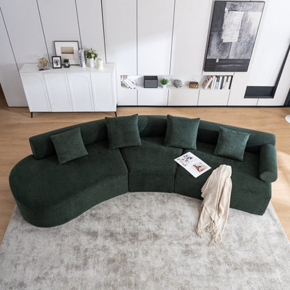 Divano moderno con seduta profonda in memory foam curvo