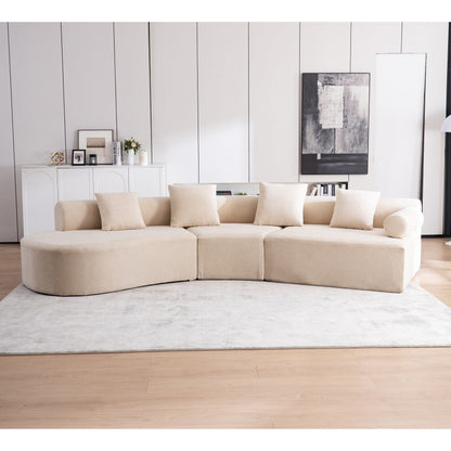 Divano moderno con seduta profonda in memory foam curvo