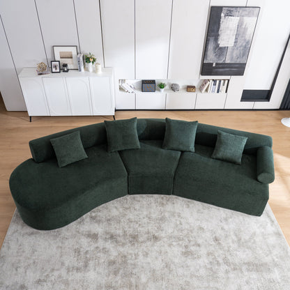 Divano moderno con seduta profonda in memory foam curvo