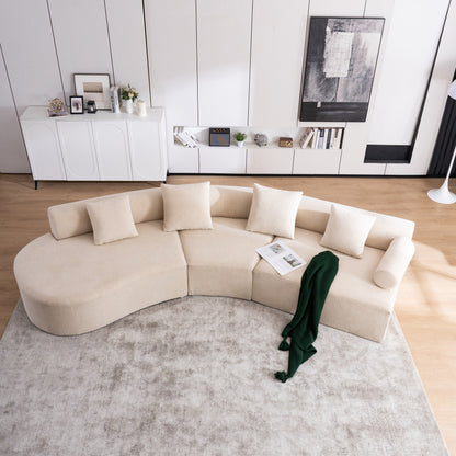 Divano moderno con seduta profonda in memory foam curvo