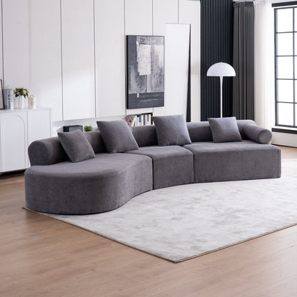 Divano moderno con seduta profonda in memory foam curvo