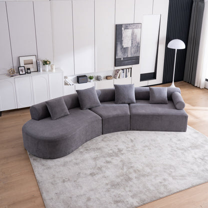 Divano moderno con seduta profonda in memory foam curvo