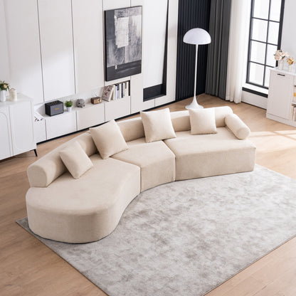 Divano moderno con seduta profonda in memory foam curvo