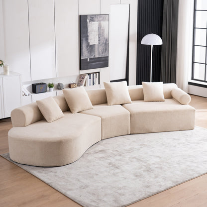 Divano moderno con seduta profonda in memory foam curvo