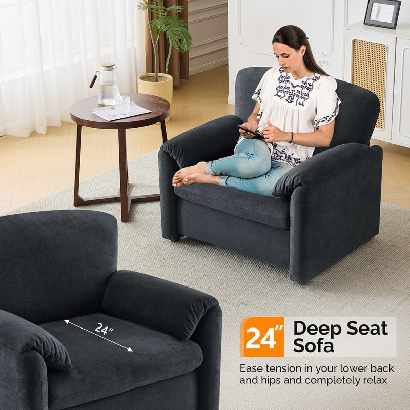 Poltrona moderna con orecchie di elefante, divano decorativo, seduta comoda per soggiorno e camera da letto