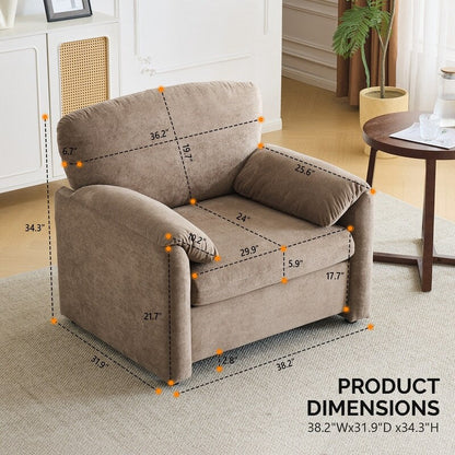 Poltrona moderna con orecchie di elefante, divano decorativo, seduta comoda per soggiorno e camera da letto