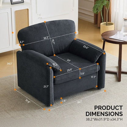 Poltrona moderna con orecchie di elefante, divano decorativo, seduta comoda per soggiorno e camera da letto