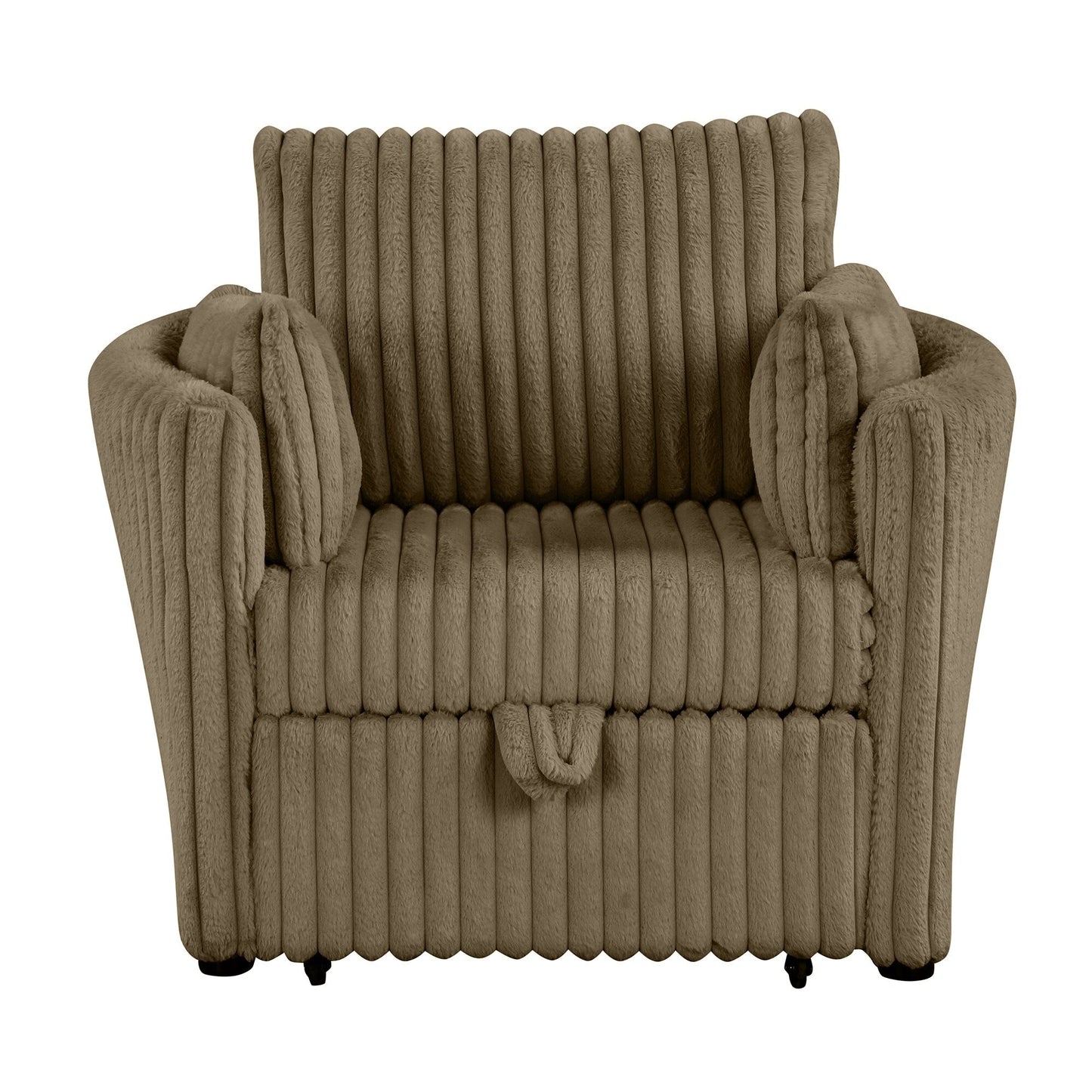 Divano letto singolo moderno in tessuto con USB e 2 cuscini