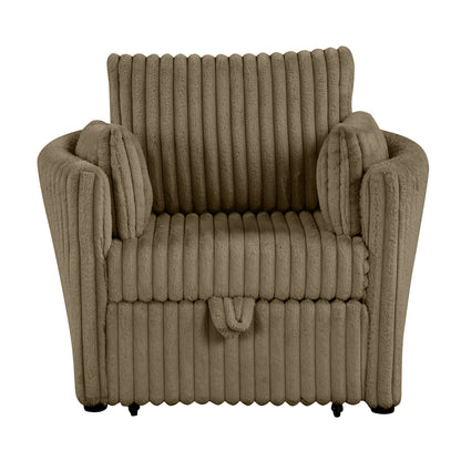 Divano letto singolo moderno in tessuto con USB e 2 cuscini