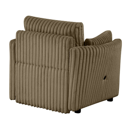 Divano letto singolo moderno in tessuto con USB e 2 cuscini