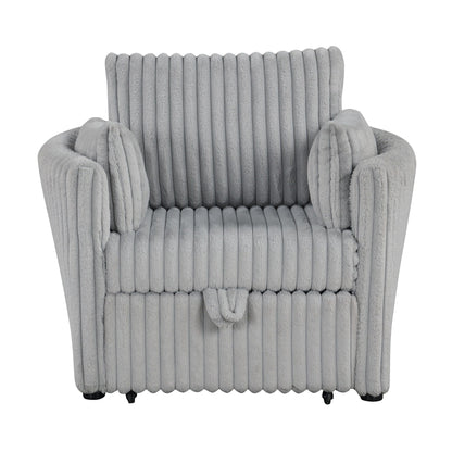 Divano letto singolo moderno in tessuto con USB e 2 cuscini