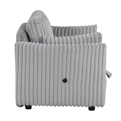 Divano letto singolo moderno in tessuto con USB e 2 cuscini