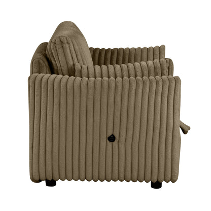 Divano letto singolo moderno in tessuto con USB e 2 cuscini