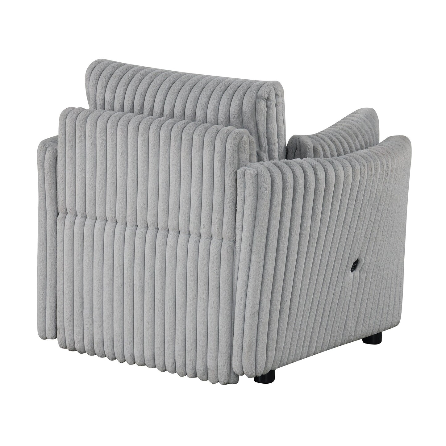 Divano letto singolo moderno in tessuto con USB e 2 cuscini