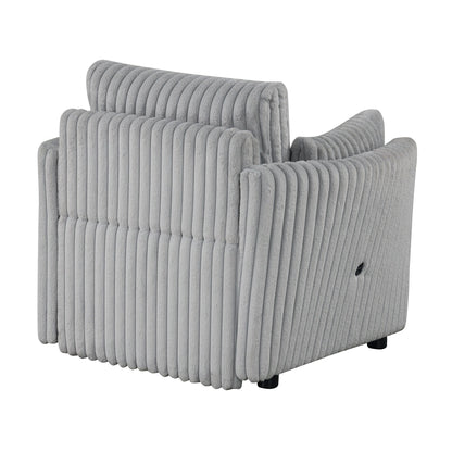 Divano letto singolo moderno in tessuto con USB e 2 cuscini