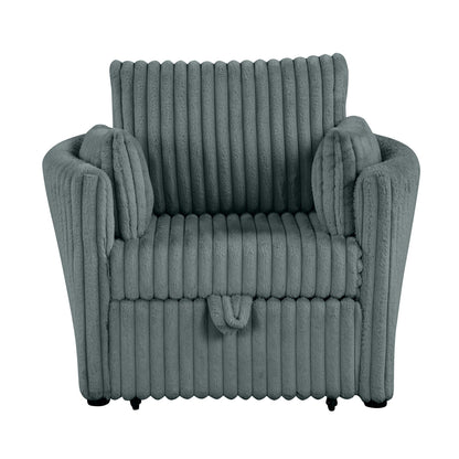 Divano letto singolo moderno in tessuto con USB e 2 cuscini