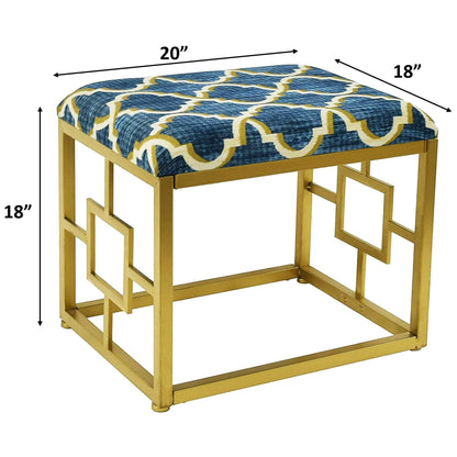 Pouf moderno rivestito in tessuto con imbottitura in schiuma, larghezza 20