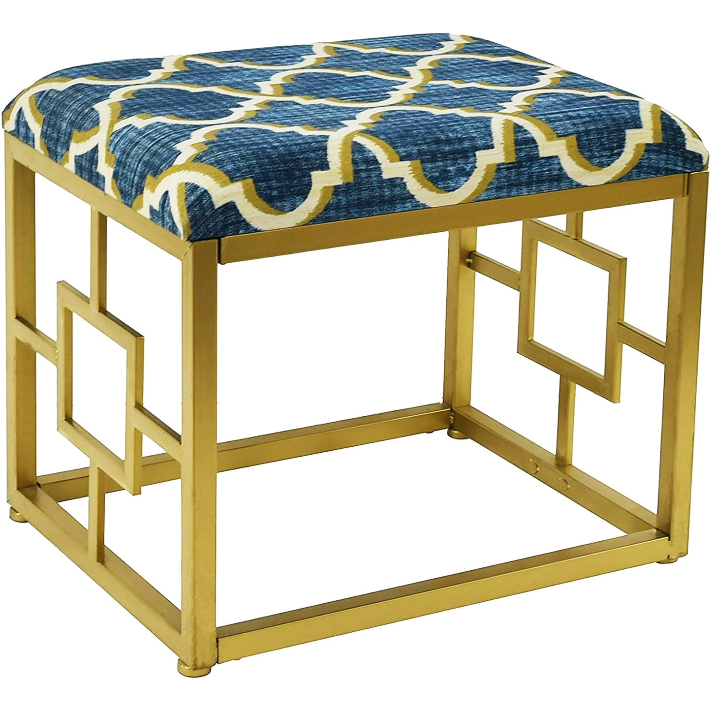 Pouf moderno rivestito in tessuto con imbottitura in schiuma, larghezza 20