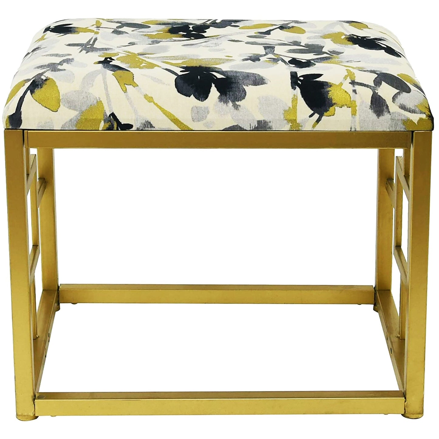 Pouf moderno rivestito in tessuto con imbottitura in schiuma, larghezza 20