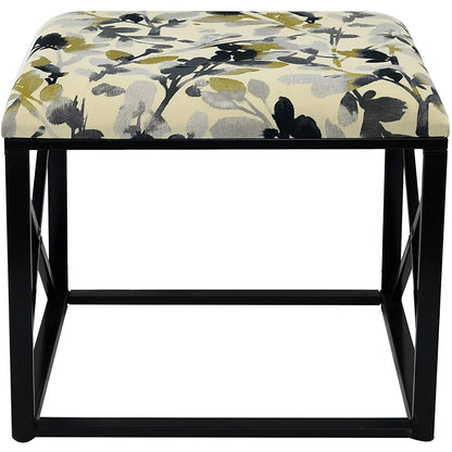 Pouf moderno rivestito in tessuto con imbottitura in schiuma, larghezza 22