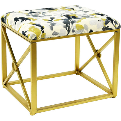 Pouf moderno rivestito in tessuto con imbottitura in schiuma, larghezza 22