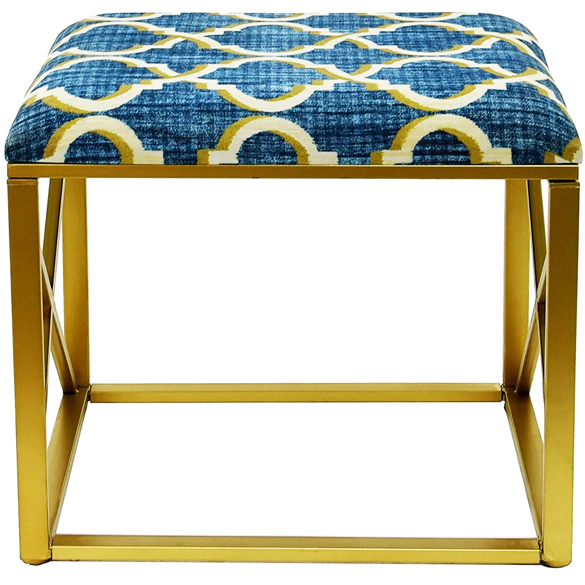 Pouf moderno rivestito in tessuto con imbottitura in schiuma, larghezza 22