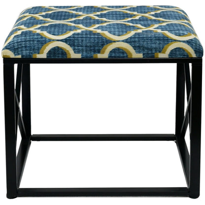 Pouf moderno rivestito in tessuto con imbottitura in schiuma, larghezza 22