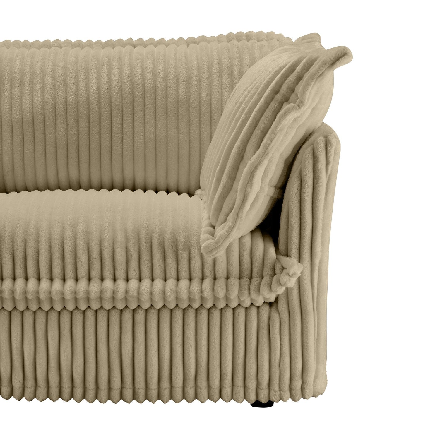 Divano moderno a 3 posti in velluto a coste componibile senza braccioli