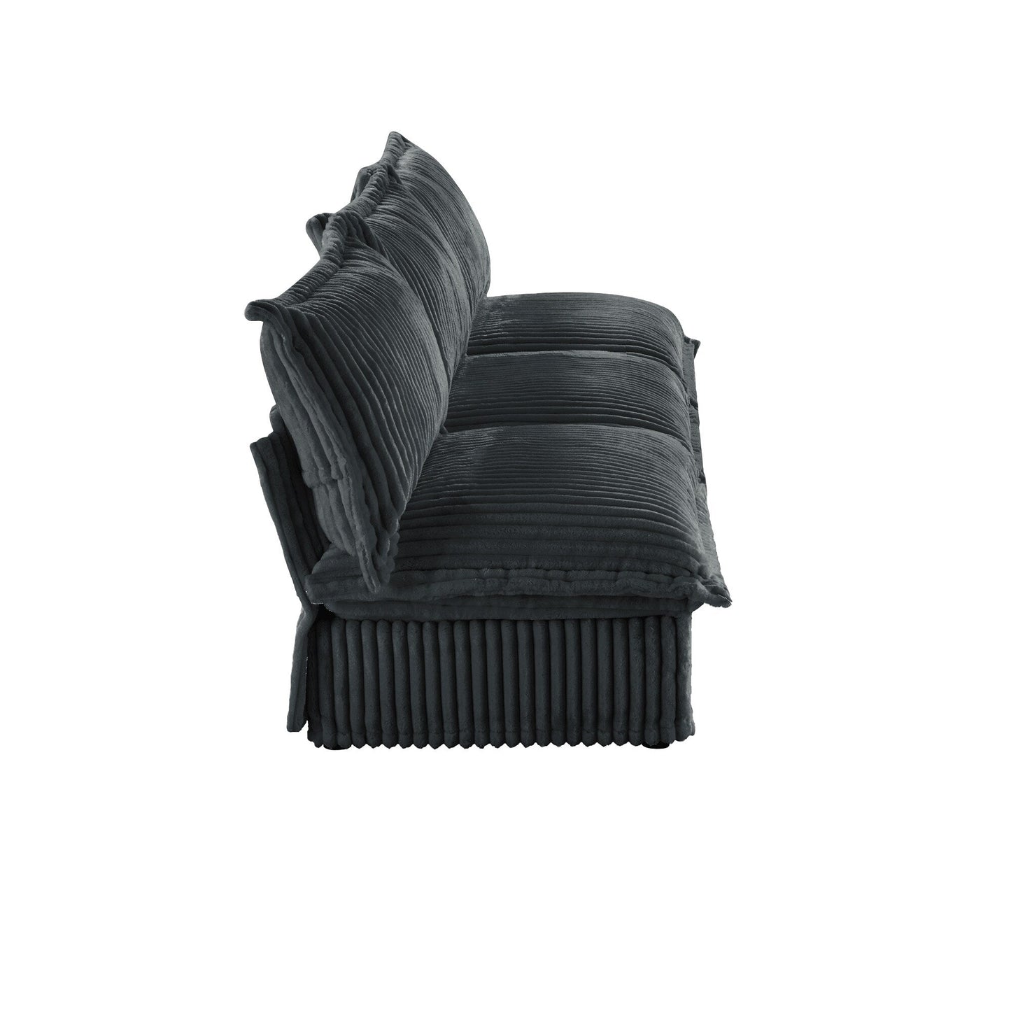 Divano moderno a 3 posti in velluto a coste componibile senza braccioli