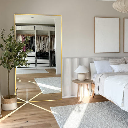 Specchio da terra moderno a figura intera, specchio indipendente