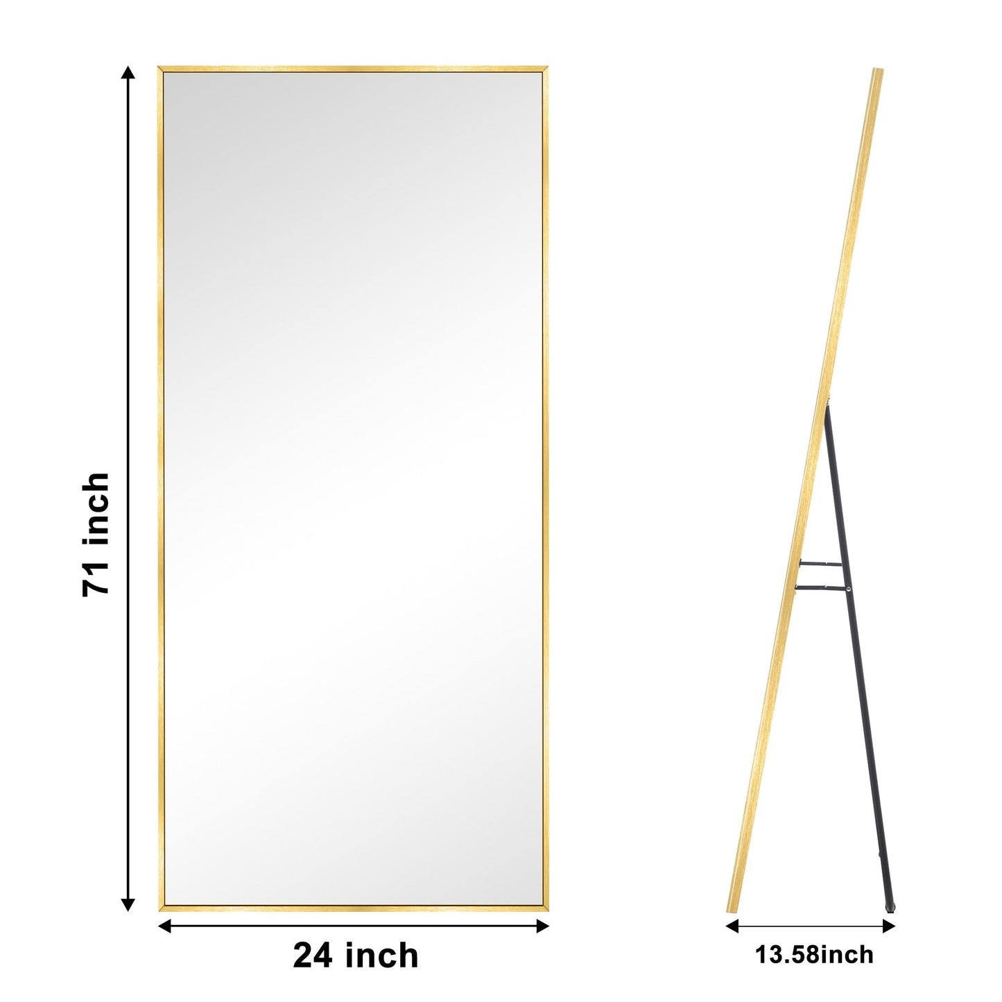 Specchio da terra moderno a figura intera, specchio indipendente