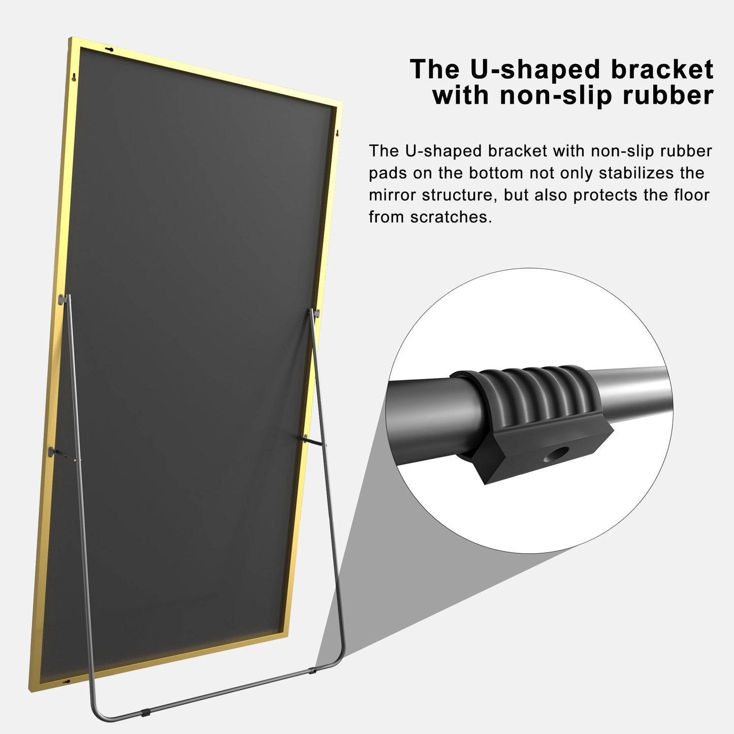 Specchio da terra moderno a figura intera, specchio indipendente