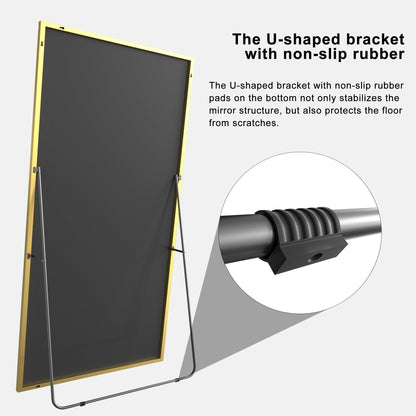 Specchio da terra moderno a figura intera, specchio indipendente