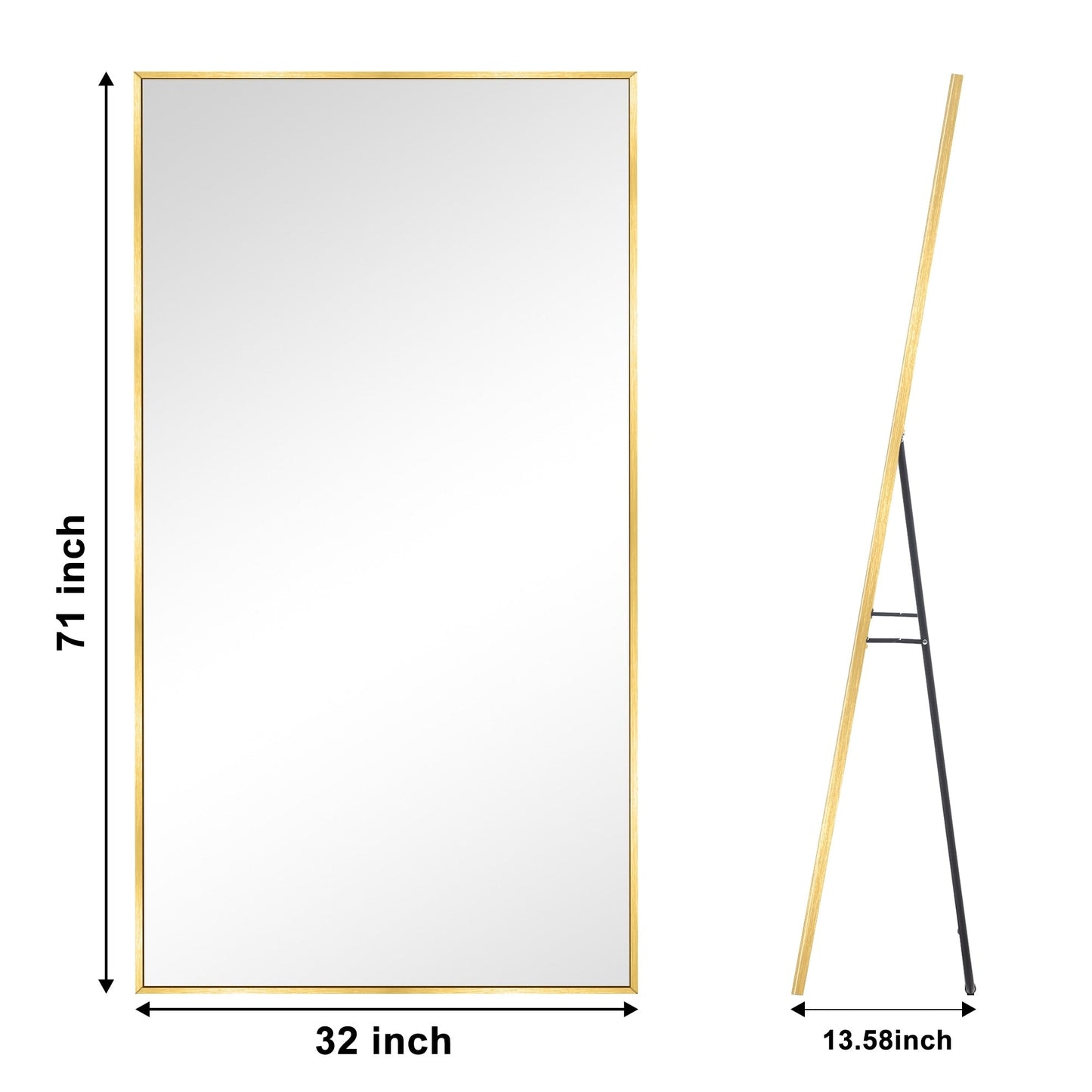 Specchio da terra moderno a figura intera, specchio indipendente