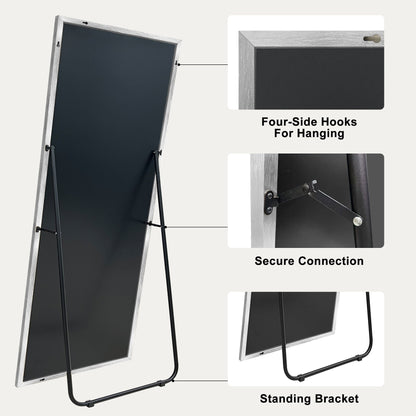 Specchio da terra moderno a figura intera, specchio indipendente