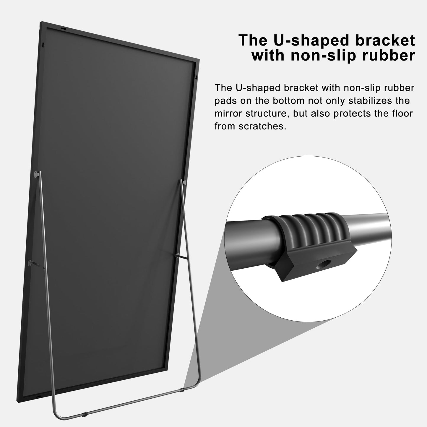 Specchio da terra moderno a figura intera, specchio indipendente