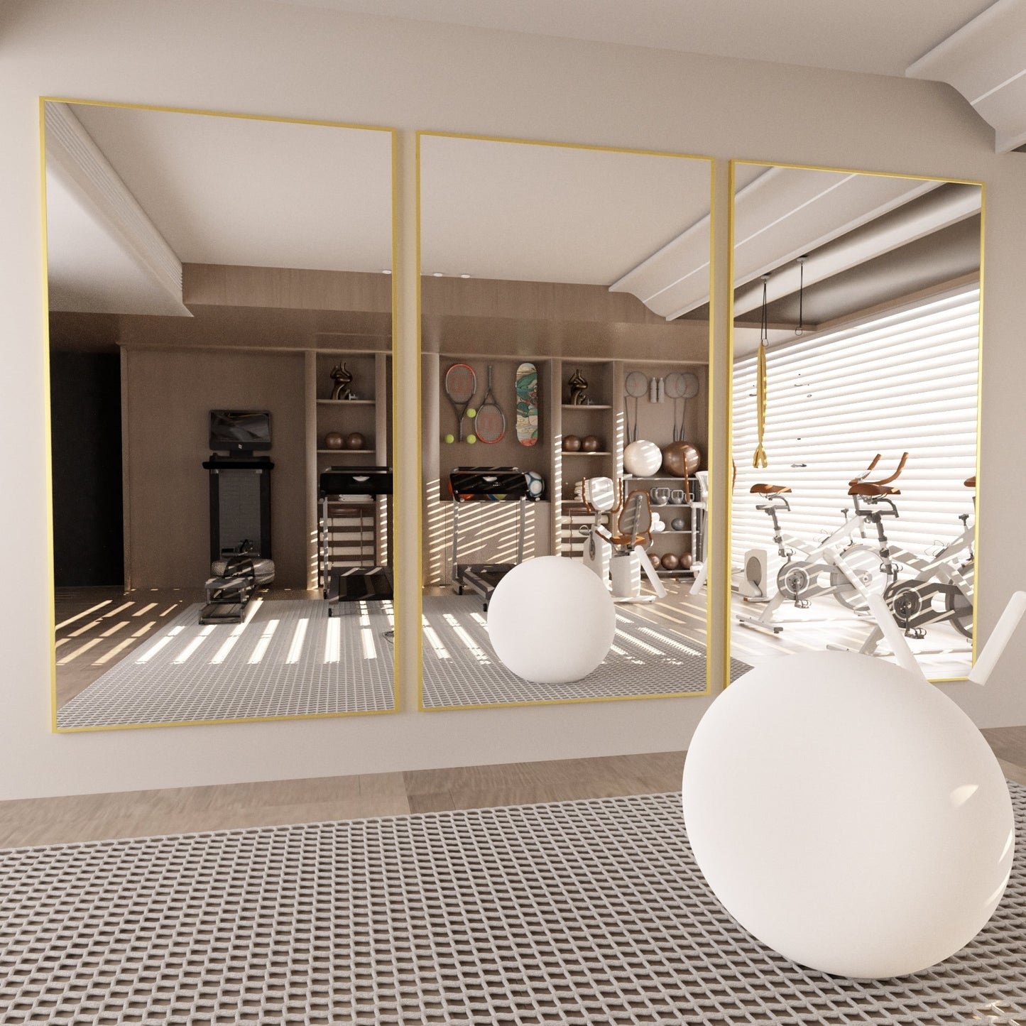 Specchio da terra moderno a figura intera, specchio indipendente