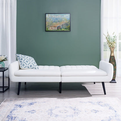 Divano letto futon moderno, divano futon convertibile, divano letto in lino con schienale diviso per soggiorno